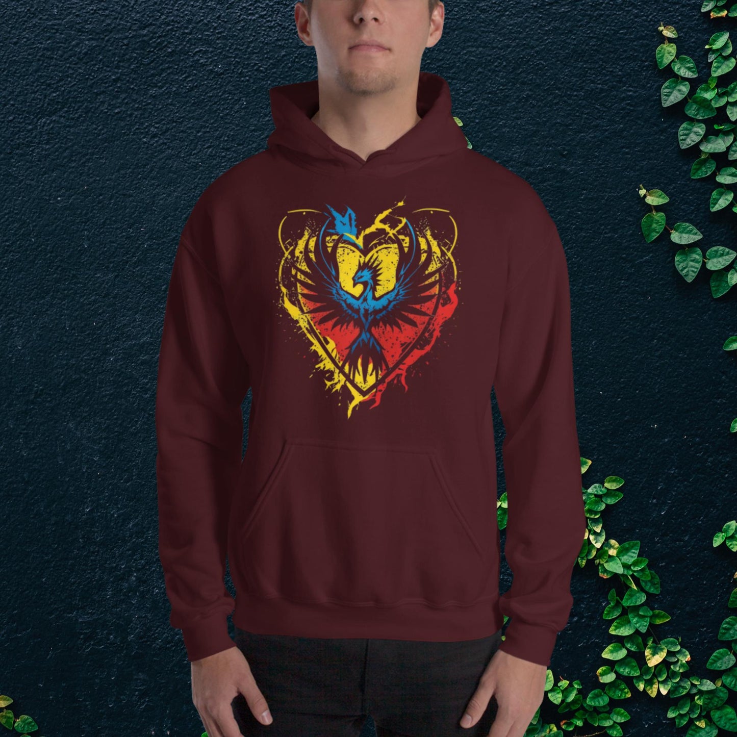 Phoenix Burning Heart Unisex Hoodie