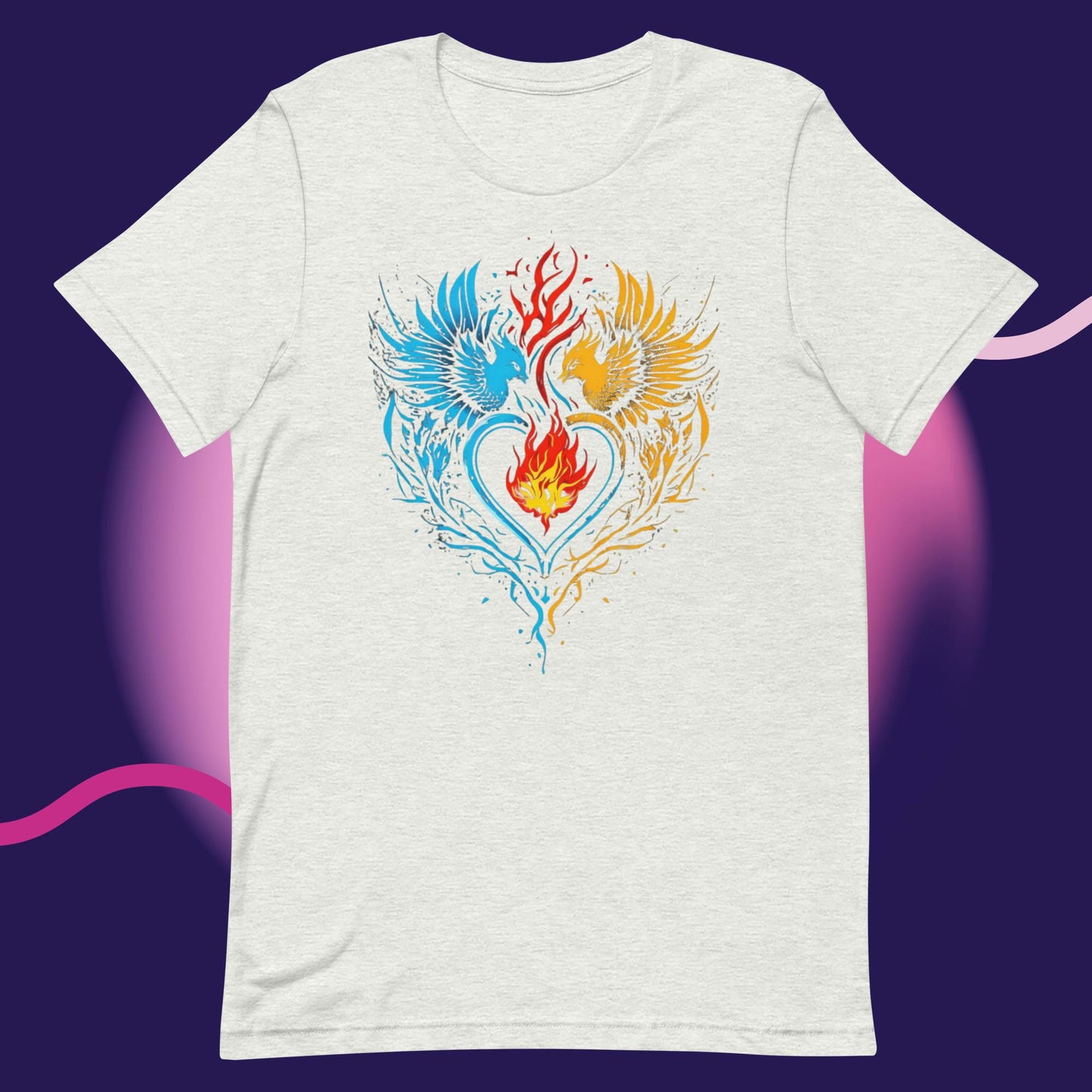 Phoenix Fire Heart Unisex t-shirt