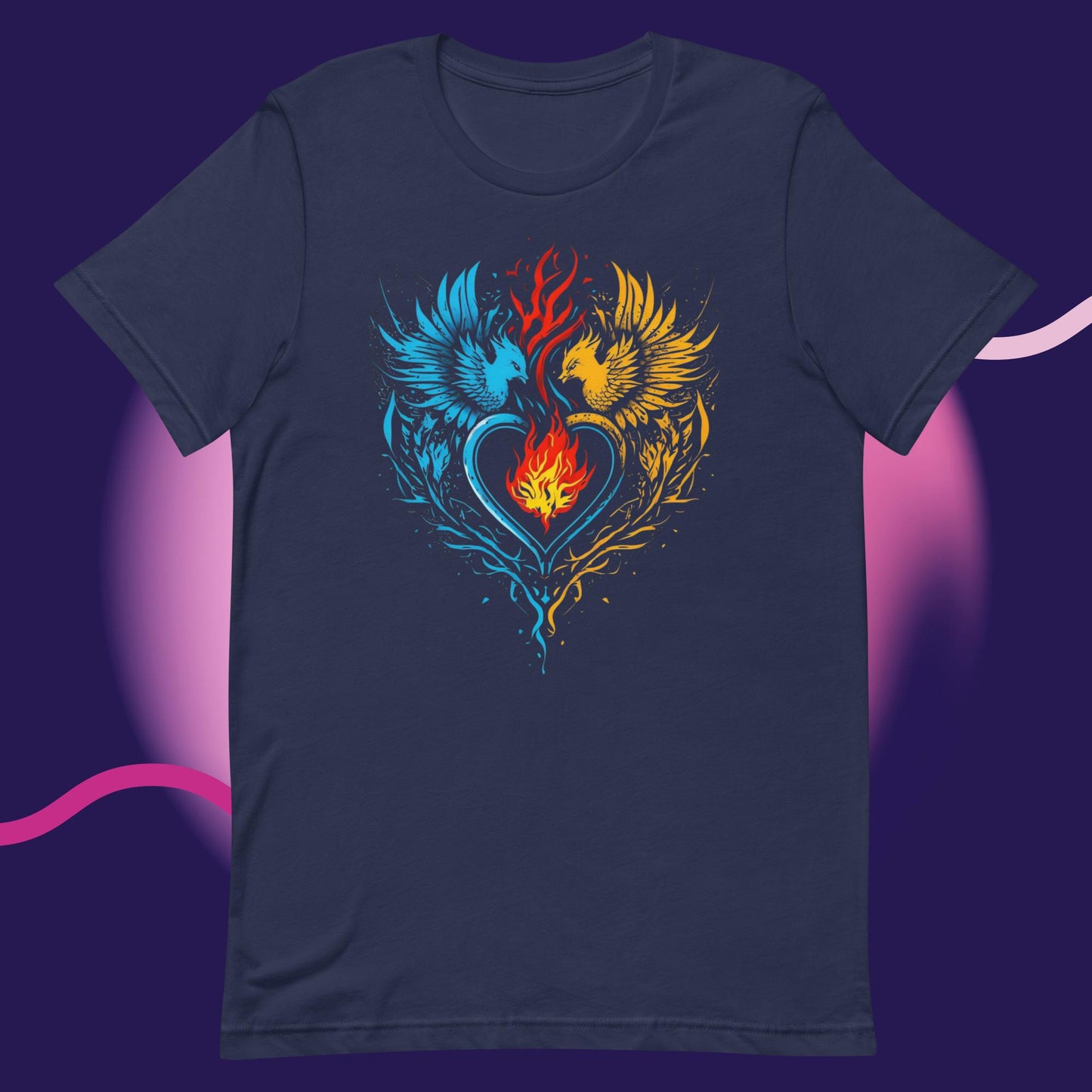 Phoenix Fire Heart Unisex t-shirt