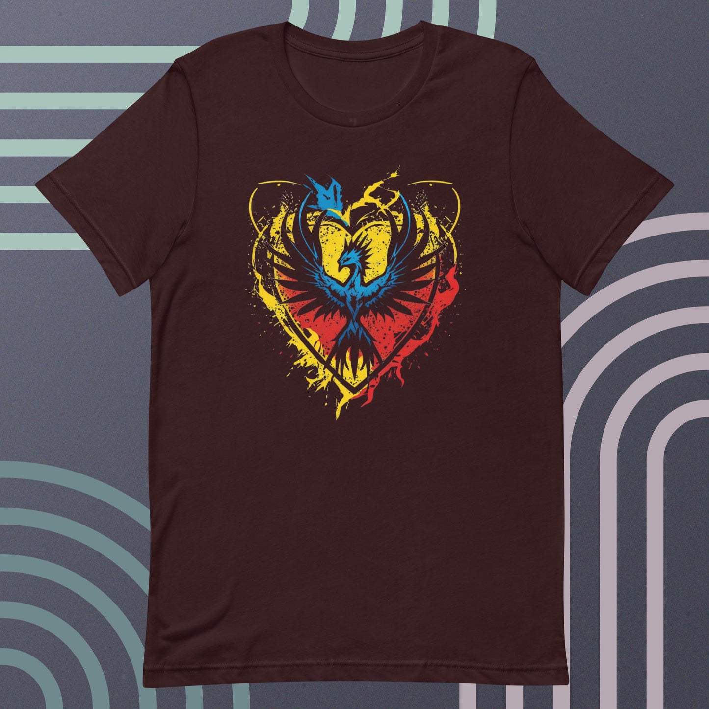 Phoenix Burning Heart Unisex t-shirt